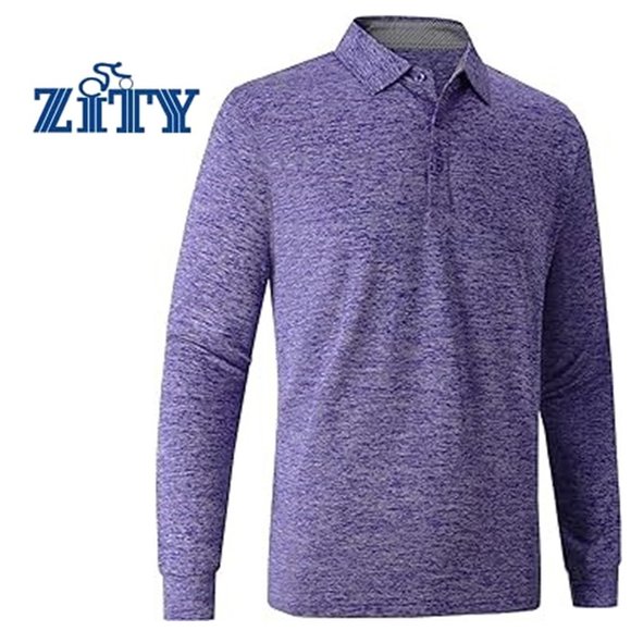 ZITY Mens Long Sleeve Sports Golf Tennis Polo Shirt   NEW!!! - Picture 2 of 12